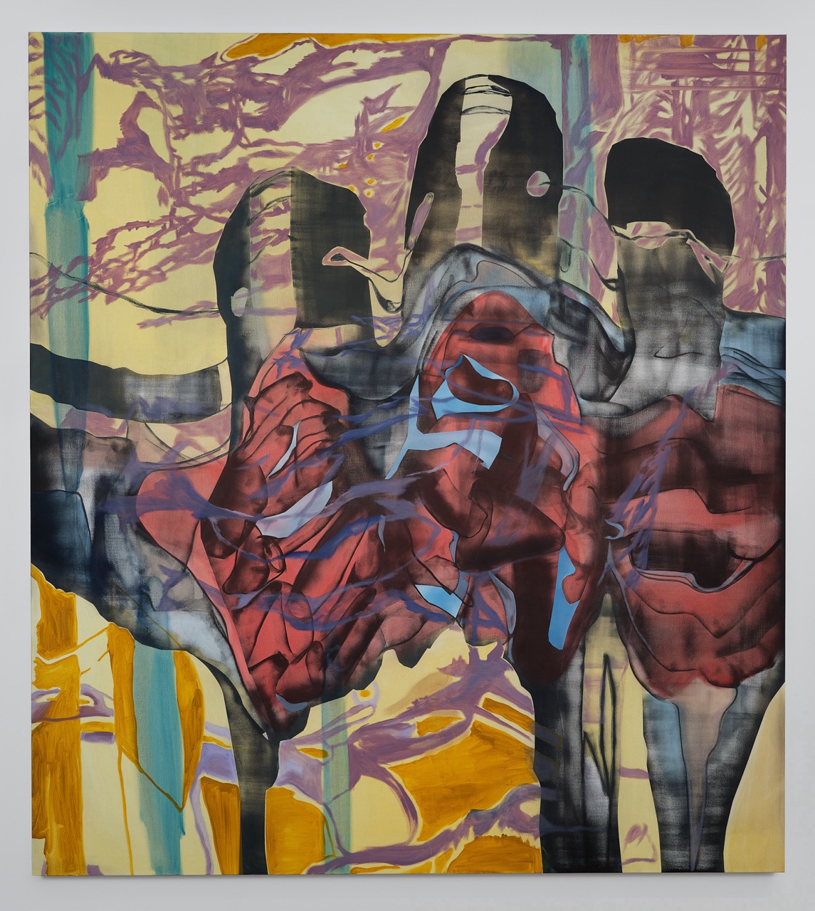 Gabriele Adomaityte, <i>Silversmithing dreams about grasses</i>, 2022. Oil and acrylic on linen, 78 3/4 x 70 7/8 in. (200 x 180 cm)